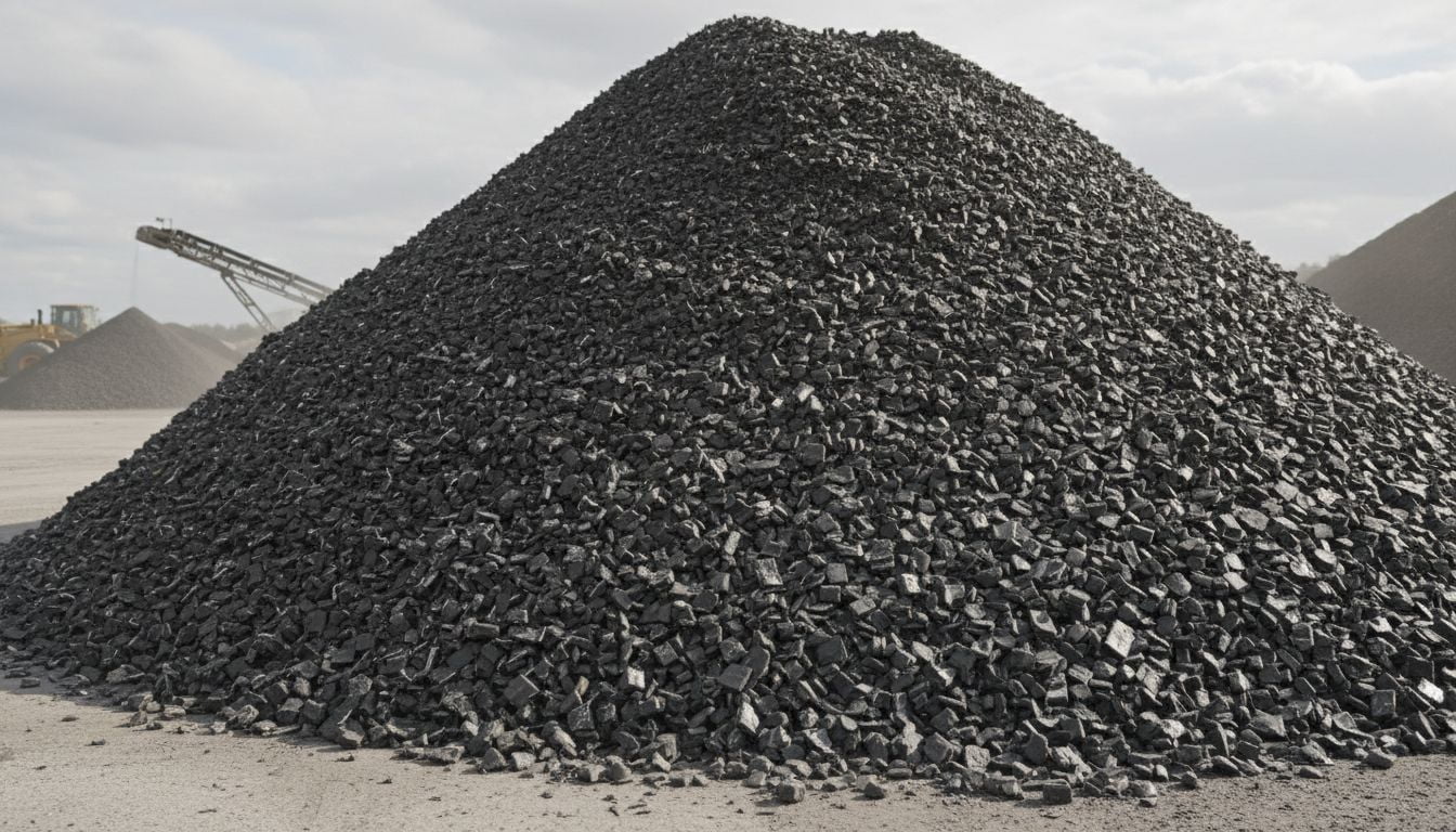 A large pile of uniform tire-derived fuel (TDF) chips