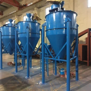 Blue industrial Fiber Separator in a factory