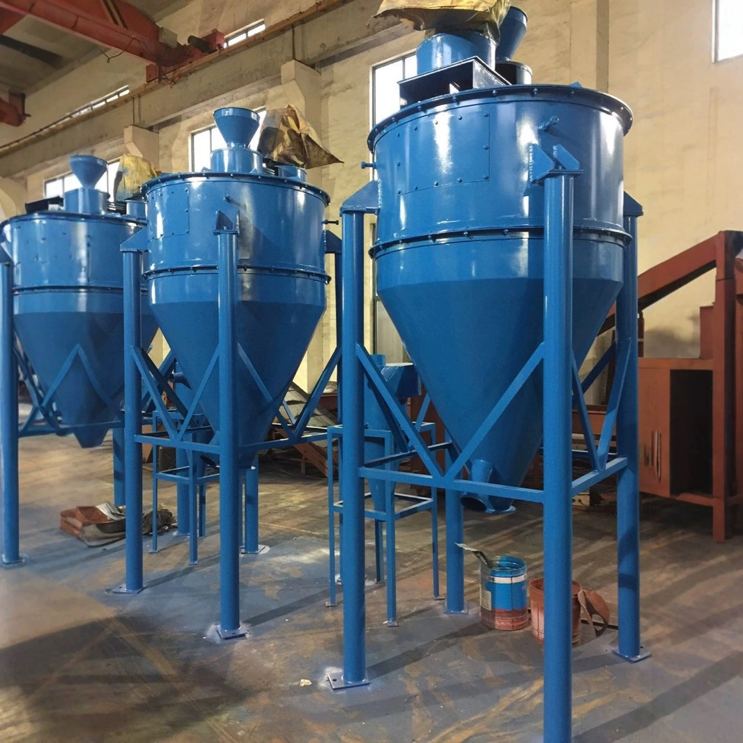 Blue industrial Fiber Separator in a factory