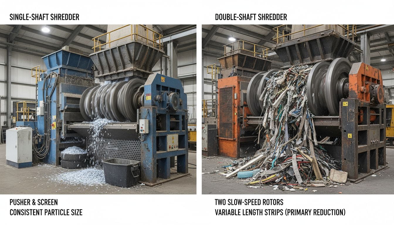 What’s the Real Difference Between Single and Double Shaft Shredders?