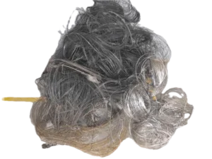 Tangled steel wires from tire recycling process