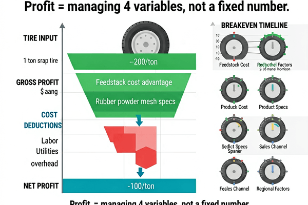 How much money tire recyclers make Tire recycling profit margins