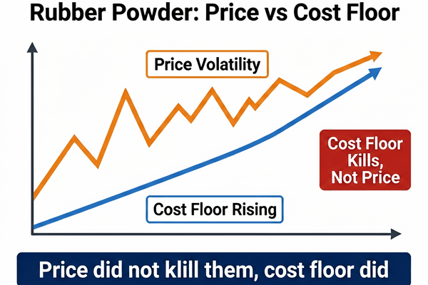 Rubber powder market dynamics 2026 Rubber powder price volatility versus cost floor trends