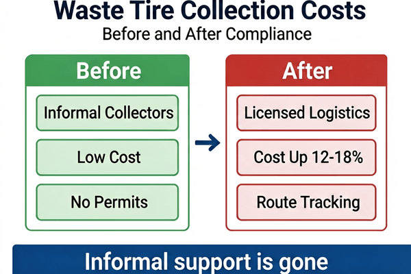 Tire collection cost breakdown 2026 compliance Waste tire collection cost structure before and after compliance enforcement