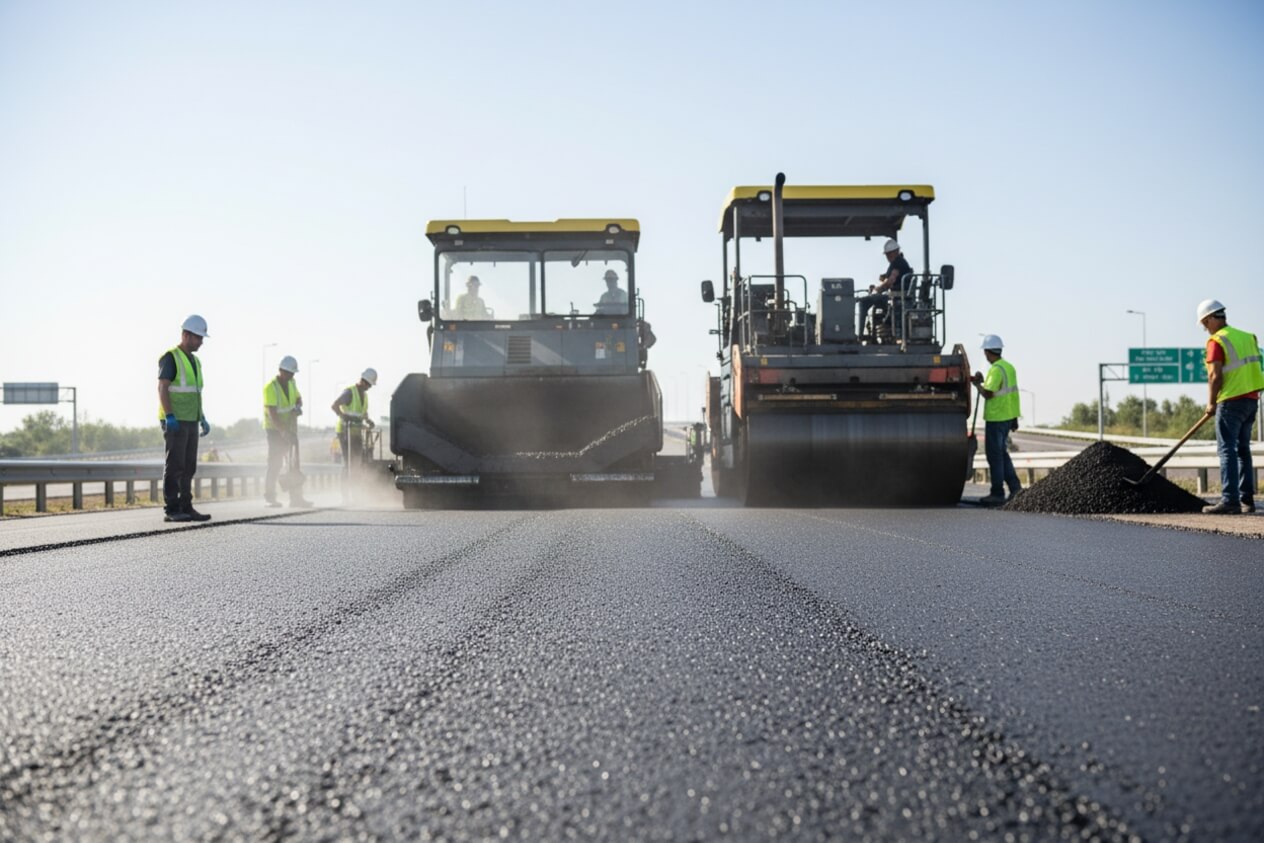 crumb rubber modified asphalt pavement crumb rubber modifier asphalt highway paving project